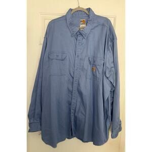 Carhartt FR Long Sleeve Twill Button Up Blue Shirt Men’s - Size 5XL